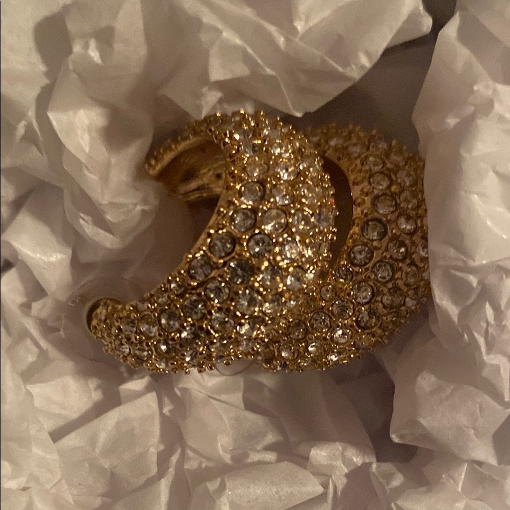Elegant Gold and Silver Crystal Encrusted Women's Earrings